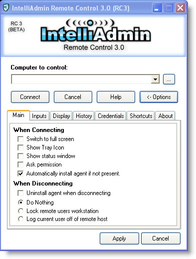 IntelliAdmin Remote Control